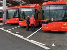 Elektrobus koda 29BB Solaris. V eskch Budjovicch jsou tyto vozy v provozu...