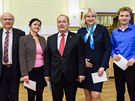 Zleva Ji Blha (ODS), Vra Pourov (ANO), primtor Alexandr Hrablek (ODS),...