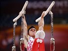 Ruský gymnasta Artur Dalalojan bhem závodu na mistrovství svta v Kataru