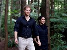 Vévodkyn Meghan a princ Harry pi procházce lesem Redwoods (Rotorua, 31. íjna...