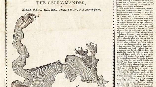 Gerry-mander - salamandr pojmenovan� po guvern�rovi americk�ho st�tu Massachusetts (Elbridge Gerry) v roce 1813