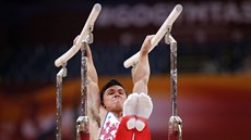 Ruský gymnasta Artur Dalalojan bhem závodu na mistrovství svta v Kataru