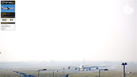 Plet fotbalovho mustva Real Madrid do Prahy strojem Airbus A340-600