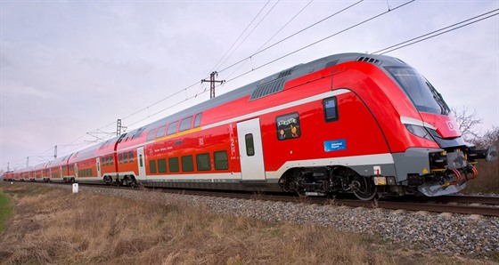 Dvoupodlažní vysokorychlostní souprava Škoda Transportation, která jezdí na trati Mnichov–Norimberk