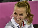 DOBRÁ NÁLADA. eské tenisky zprava Petra Kvitová, Kateina Siniaková a Barbora...