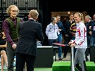 Tenista Tomá Berdych alias výcar Hubert Schmidt trénoval s Petrou Kvitovou.