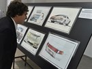 Kreslené návrhy automobilu Porsche 928 na výstav Sketch the Dream v Moravské...