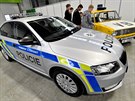 Policejní vozy z dob souasných i minulých jsou k vidní na výstaviti v Lysé...