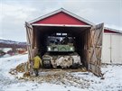 Civilní úkryt pro tank Leopard bhem cviení Trident Juncture v Norsku