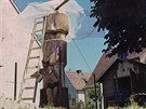 Tvorba sochy s nzvem Dyje - Osud stromu v 60. letech minulho stolet.