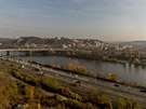 Výhled z ve Barrandovských teras na Prahu a Barrandovský most. (7.11.2018)