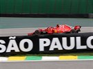 Kimi Räikkönen z Ferrari bhem tréninku v Brazílii