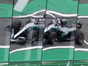 Lewis Hamilton z Mercedesu bhem trninku na Velkou cenu Brazlie