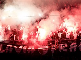 Kotel fanouk Slavie rozzil hledit bhem 290. derby praskch S...