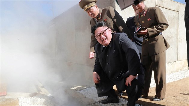 Severokorejsk ldr Kim ong-Un osobn dohl na stavebn prce v provincii Jangdeok