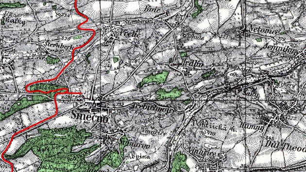 Mapa zkokolejn drhy Slan - Kaice