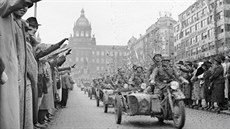 Hajlující dav zdraví elitní motorizovaný pluk SS Leibstandarte SS Adolf Hitler...