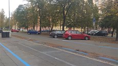 Strážník v Brně kontroluje rezidentní parkování. 