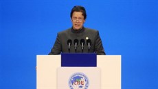 Pákistánský premiér Imrán Chán vystoupil na mezinárodní výstav v ínské...