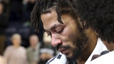 Derrick Rose z Minnesoty po svém padesátibodovém veeru proti Utahu.