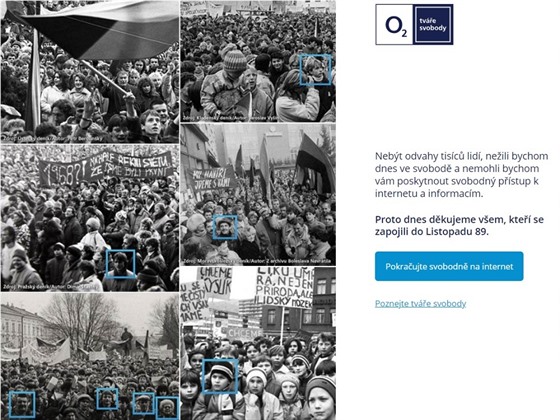 O2 připomíná události 17. listopadu kampaní Tváře svobody