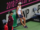 Americká tenistka Sofia Keninová rozmýlí taktiku mezi výmnami ve fedcupovém...