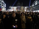 Demonstrace za demisi premiéra Andreje Babie na Václavském námstí v Praze.
