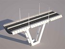 Vizualizace, jak by mohl vypadat nový most v italském Janov