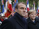 Odpoledne se Macron setkal s nmeckou kanclékou Angelou Merkelovou v Compiegne...