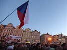 Protest proti premiéru Andreji Babiovi na Staromstském námstí v Praze.