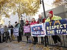 Podporovatelé brexitu manifestují poblí Downing Street (Londýn, 14.11.2018)