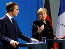 Macron a Merkelová před novináři (Berlín, 18.11.2018)