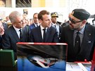 Francouzský prezident Emmanuel Macron s marockým králem Muhammadem IV bhem...