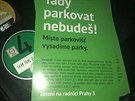 Plakáty a bannery míící proti Stran zelených v Praze 3 (12.11.2018)