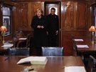 Emmanuel Macron spolu s nmeckou kanclékou Angelou Merkelovou v replice...