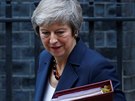Britská premiérka Theresa Mayová opoutí své londýnské sídlo. (14. listopadu...