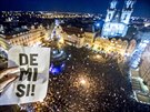 Tisíce lidí poadovaly demisi premiéra Andreje Babie na demonstraci na...