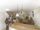 Vizualizace obývací kuchyn