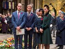 Princ William, princ Harry, vévodkyn Meghan a vévodkyn Kate ve...