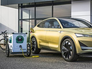 Mobilní nabíjecí stanice je zařízení připojené za elektrokolo.
