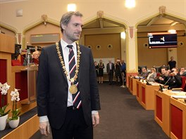 Nový primátor Zdeněk Hřib (Piráti) na ustavujícím zasedání nového...