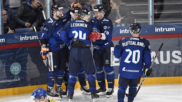 Glov radost finskch hokejist v utkn se vdskem.