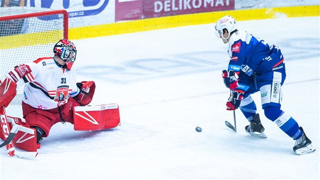 Momentka z extraligovho utkn mezi Hradcem  Krlov a Kometou Brno.