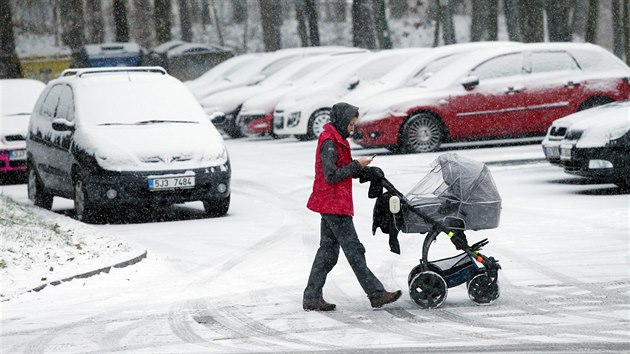 Rann Jihlava pokryt prvnm letonm snhem. (19. listopadu 2018)