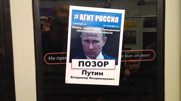 Rusov prostednictvm letk protestuj proti pozdjmu odchodu do dchodu.