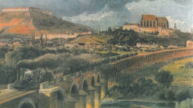 Ped prvn jzdou vlaku museli dlnci v roce 1838 postavit viadukt, kter v Brn stle slou.