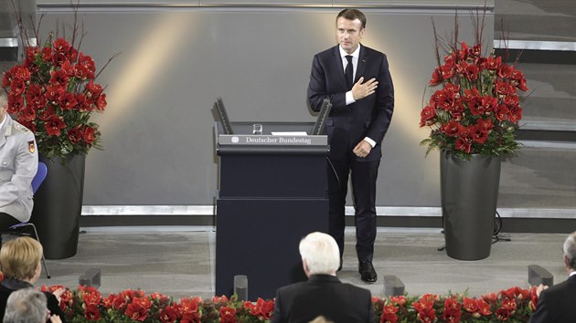 Macron v nmeckm parlamentu (Berln, 18.11.2018)