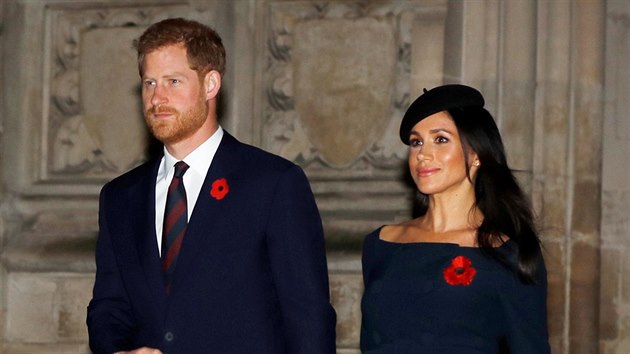 Princ Harry a vvodkyn Meghan (Londn, 11. listopadu 2018)