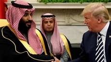 Saúdskoarabský korunní princ Muhammad bin Salmán (vlevo) a americký prezident...