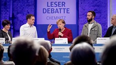 Merkelová na setkání se tenái Freie Presse (Chemnitz, 16.11.2018)